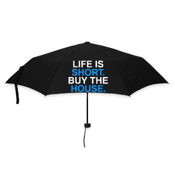 Life is short Funny Realtor Real Estate Agent - Umbrella (small) - black - Front