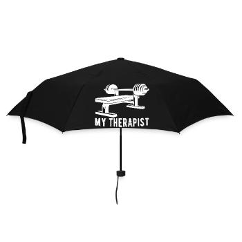 My Therapist Bench Press Gym Body Building Funny - Umbrella (small) - black - Front