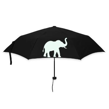 Elephant Silhouette Mint Pastel - Umbrella (small) - black - Front