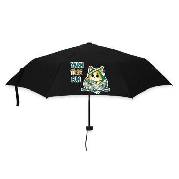 Cute Yarn Kitty Baby Cat Kawaii Sticker Gift Art - Umbrella (small) - black - Front