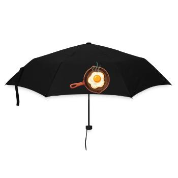 Frühstück Lustiger Brunch Kaffee Pfannkuchen Speckessen - Regenschirm (klein) - Schwarz - Vorne