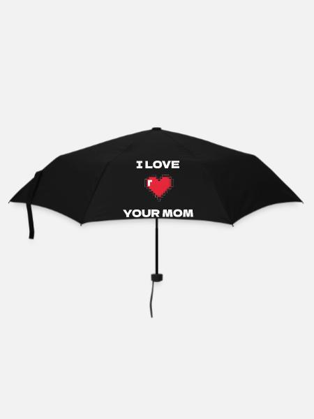 Pixel Heart I Love Your Mom - Umbrella (small) - black
