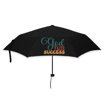 God Faith Success - Regenschirm (klein) - Schwarz - Vorne
