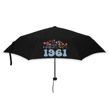 1961 Floral Pattern 1961 Floral Theme Flowers 1961 - Umbrella (small) - black - Front