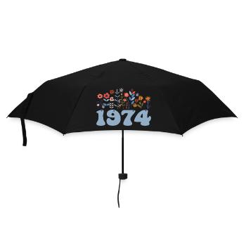 1974 Floral Pattern 1974 Floral Theme Flowers 1974 - Umbrella (small) - black - Front