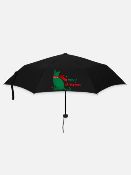 Katze Stern Tier Weihnachten Schal 3D Geschenk - Regenschirm (klein) - Schwarz