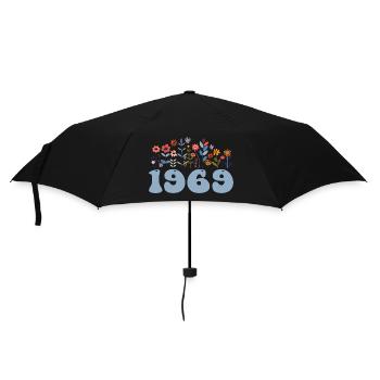 1969 Motif floral 1969 Floral thème fleurs 1969 - Parapluie standard - noir - Devant