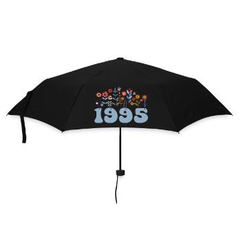 1995 Motif floral 1995 Floral thème fleurs 1995 - Parapluie standard - noir - Devant