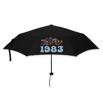 1983 Floral Pattern 1983 Floral Theme Flowers 1983 - Umbrella (small) - black - Front