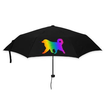 Pyrenäen-Sennenhund, vollständig anpassbar nach Wunsch - Regenschirm (klein) - Schwarz - Vorne