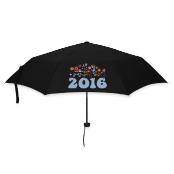 2016 Floral Pattern 2016 Floral Theme Flowers 2016 - Umbrella (small) - black - Front