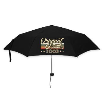 Birthday January 2003 January Born in January - Umbrella (small) - black - Front