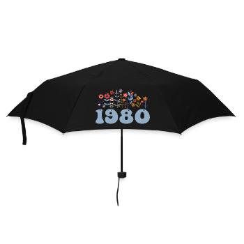 1980 Floral Pattern 1980 Floral Theme Flowers 1980 - Umbrella (small) - black - Front