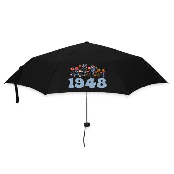 1948 Floral Pattern 1948 Floral Theme Flowers 1948 - Umbrella (small) - black - Front