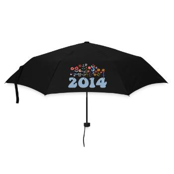 2014 Motif floral 2014 Floral thème Fleurs 2014 - Parapluie standard - noir - Devant