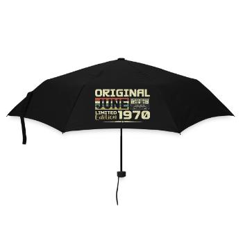 Juin 1970 Vintage Nées En Juin 1970 Anniversaire - Parapluie standard - noir - Devant