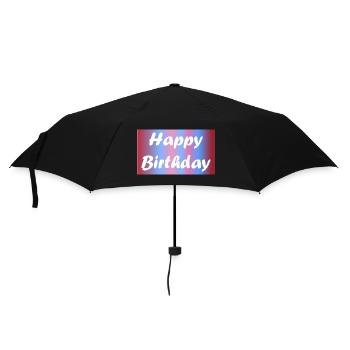 ALLES GUTE ZUM GEBURTSTAG. ALLES GUTE ZUM GEBURTSTAG. JAHRESTAG. - Regenschirm (klein) - Schwarz - Vorne