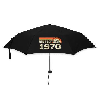 Jahrgang 1970er Geburtstagsgeschenk 1970er Retro 1970er Jahre - Regenschirm (klein) - Schwarz - Vorne