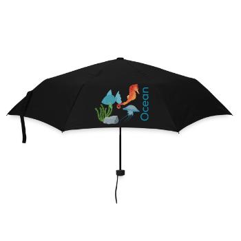 Ocean - Regenschirm (klein) - Schwarz - Vorne
