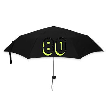 80 JAHRE. 80-JÄHRIGES JUBILÄUM. GEBURTSTAG 80 JAHRE. 80 - Regenschirm (klein) - Schwarz - Vorne