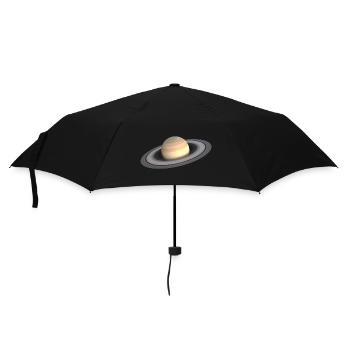 Saturn 3D - Regenschirm (klein) - Schwarz - Vorne