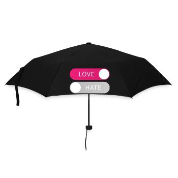 Love On Hate Off Button Liebe an Hass aus Geschenk - Parapluie standard - noir - Devant