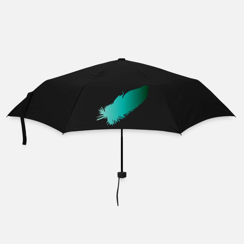 Feder - Regenschirm (klein) - Schwarz