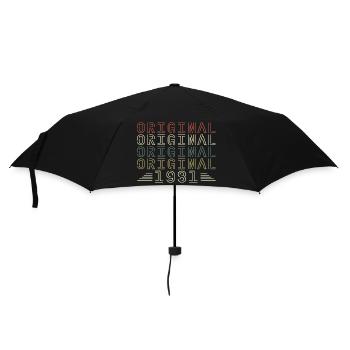 Original 1981 Vintage Retro Geburtstagsgeschenk - Regenschirm (klein) - Schwarz - Vorne
