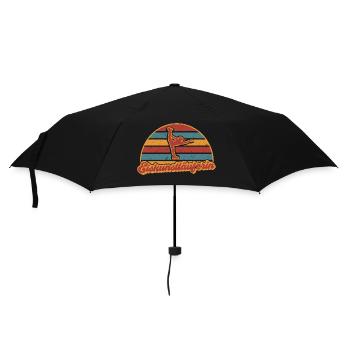 Eiskunstläuferin Eiskunstlauf Eisläuferin Vintage - Regenschirm (klein) - Schwarz - Vorne