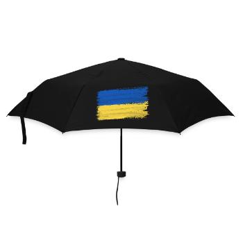 Ukraine Flagge Frieden Unterstützung Kiew Krieg - Regenschirm (klein) - Schwarz - Vorne