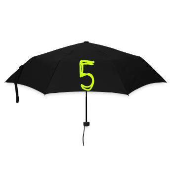 5 JAHRE. 5-JÄHRIGES JUBILÄUM. GEBURTSTAG 5 JAHRE. FÜNF - Regenschirm (klein) - Schwarz - Vorne