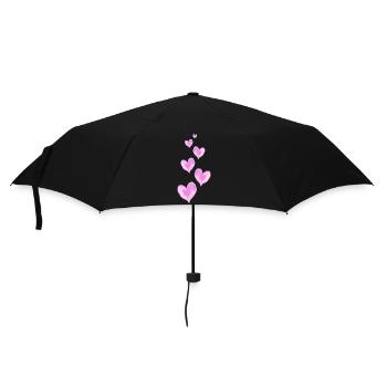 Herzen Liebe Symbol Valentinstag - Regenschirm (klein) - Schwarz - Vorne
