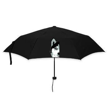 Dog White Husky Half Face Head Nice Cool - Umbrella (small) - black - Front