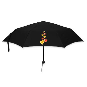 Herzen Liebe Symbol Valentinstag - Regenschirm (klein) - Schwarz - Vorne