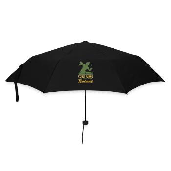 Ping Pong Spruch Geschenk Sport Geschenkidee - Regenschirm (klein) - Schwarz - Vorne