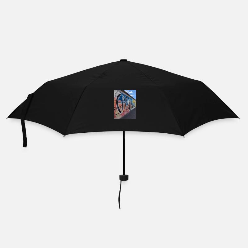 Straßenkunst. Berliner Mauer - Regenschirm (klein) - Schwarz