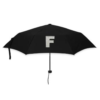 F, letter, letter F, initial, initial F, monogram, - Regenschirm (klein) - Schwarz - Vorne