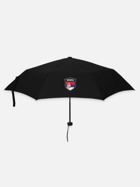 Serbien Schild Logo Emblem - Regenschirm (klein) - Schwarz