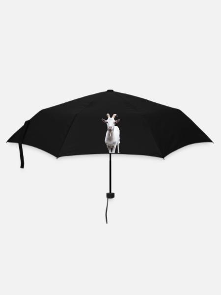 White Mountain Goat Portrait - Umbrella (small) - black