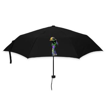 Kranich - Regenschirm (klein) - Schwarz - Vorne