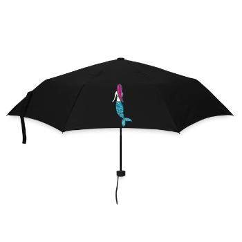 meerjungfrau - Regenschirm (klein) - Schwarz - Vorne