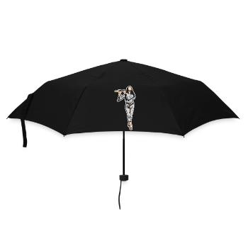 Flötistin Skizze - Regenschirm (klein) - Schwarz - Vorne