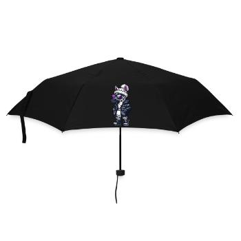 Zebra Winter - Regenschirm (klein) - Schwarz - Vorne