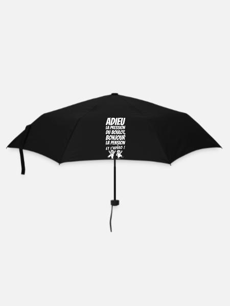 Adieu la Pression Bonjour la Pension (texte blanc) - Parapluie standard - noir