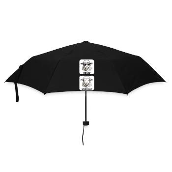 Schaf Unschaf - Wortspiel mit unscharf und Schaf - Regenschirm (klein) - Schwarz - Vorne