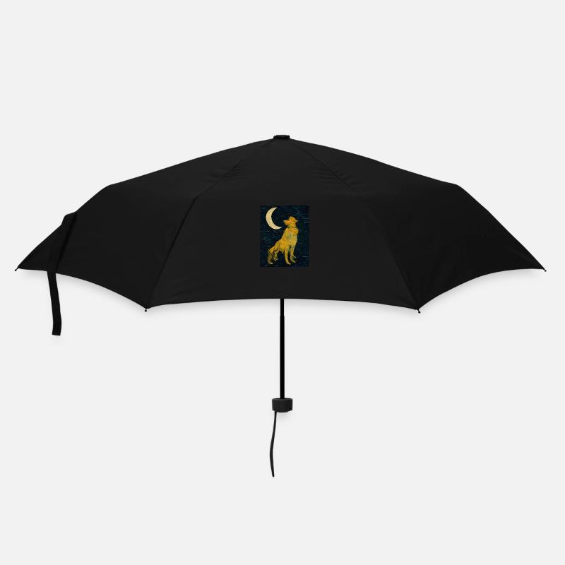 Hund Mond Gemälde - Regenschirm (klein) - Schwarz