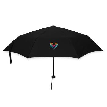 Coeur Ailes Ange Amour - Parapluie standard - noir - Devant