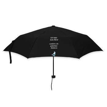 einhorn - Regenschirm (klein) - Schwarz - Vorne