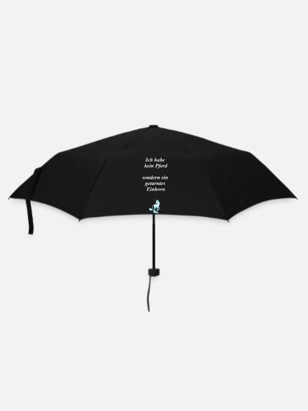 einhorn - Regenschirm (klein) - Schwarz