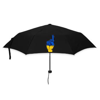 Ukraine Flagge Nummer 1 used - Regenschirm (klein) - Schwarz - Vorne